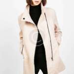 Pleated Coat With Flared Sleeves