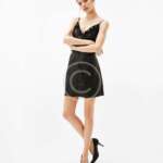Off-The-Shoulder Leather Dress
